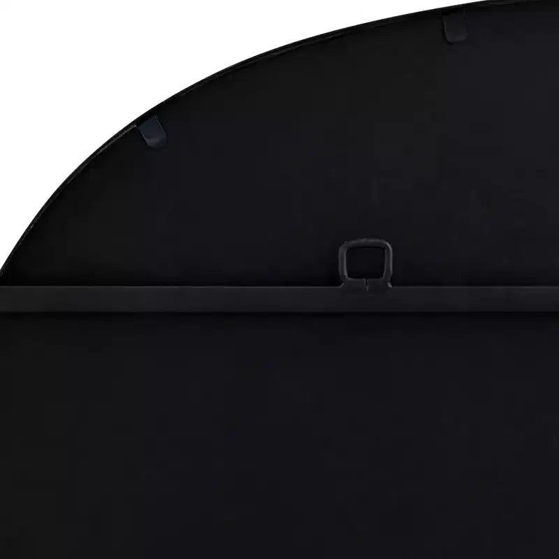 Specchio da parete rotondo nero, singolo, con cornice in ferro