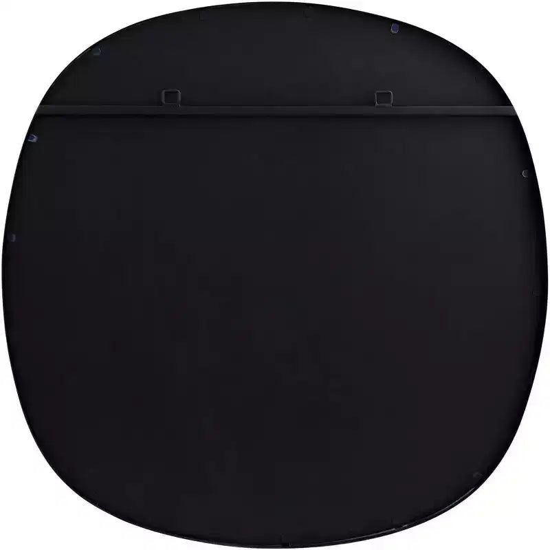 Specchio da parete rotondo nero, singolo, con cornice in ferro