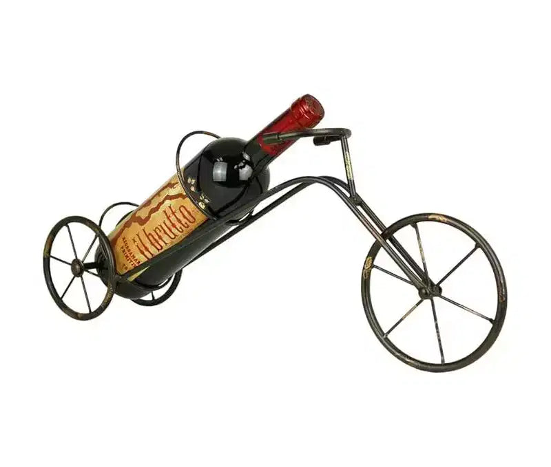 Portabottiglie a forma di bicicletta nero, bottiglia singola, autoportante