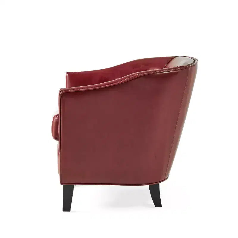 Poltrona club imbottita con finiture borchiate, colori assortiti, 1 posto