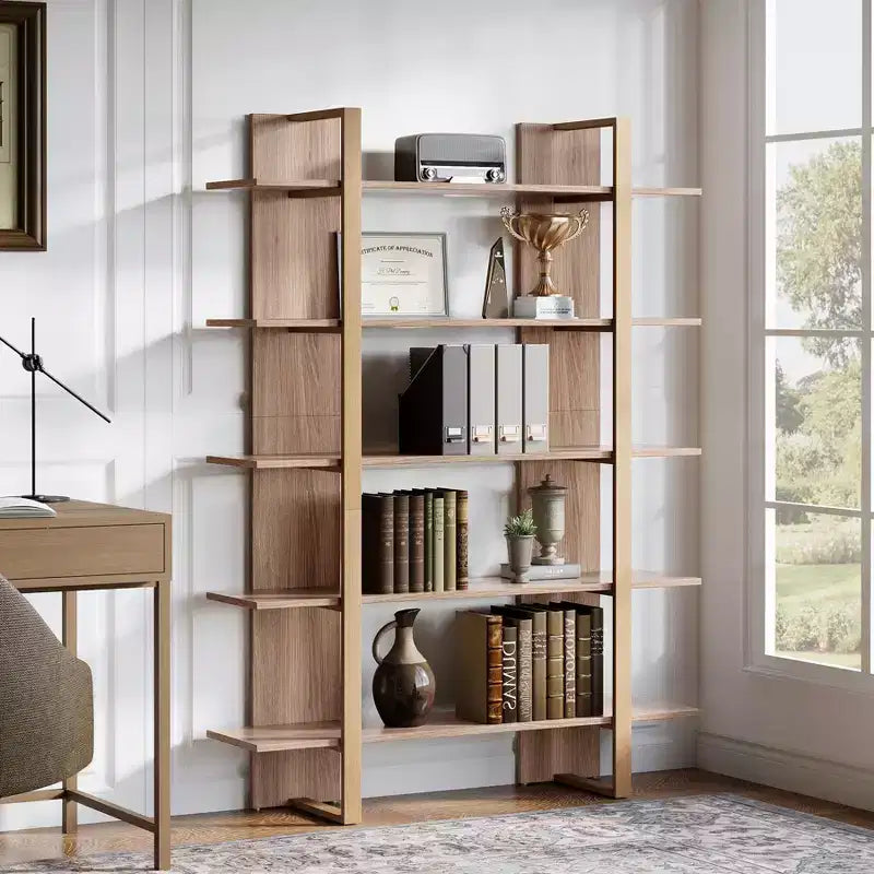 Libreria a Scala a 5 Ripiani Marrone, 180 cm H, Singola