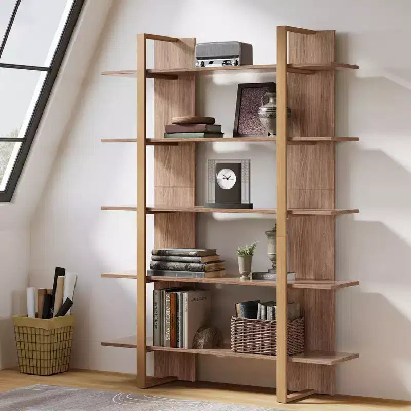 Libreria a Scala a 5 Ripiani Marrone, 180 cm H, Singola