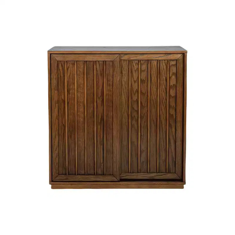 Credenza in noce naturale con 2 ante scorrevoli – Stile vintage