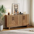 JVNOXK Modern 4-Door Sideboard Constructed with MDF and ash veneer, featuring metal handles and natural finishes, perfect for dining rooms