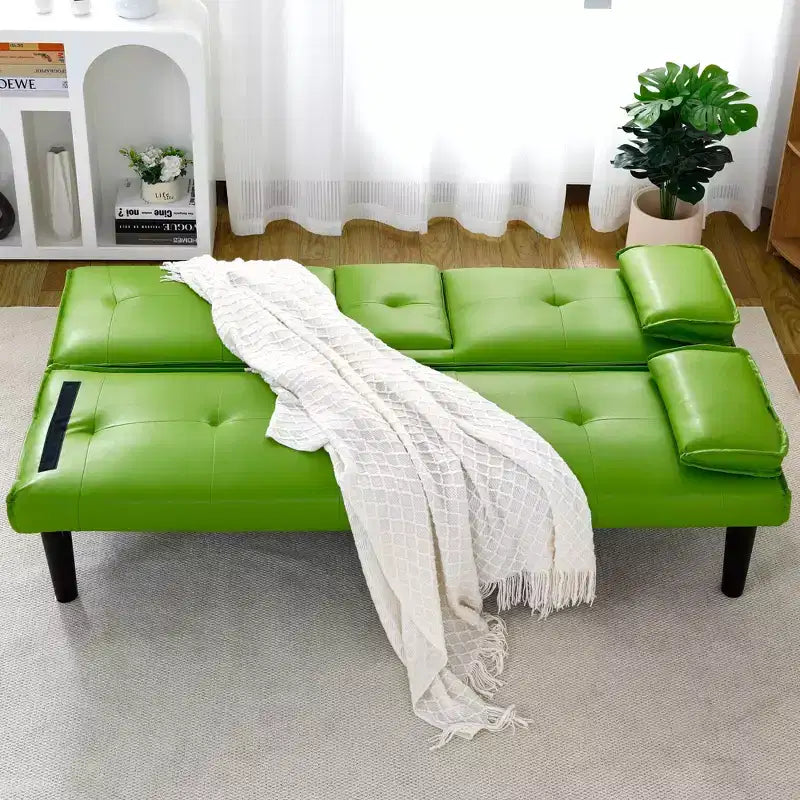 Divano Letto Futon Convertibile con Portabicchieri, 2 Posti, 170 cm