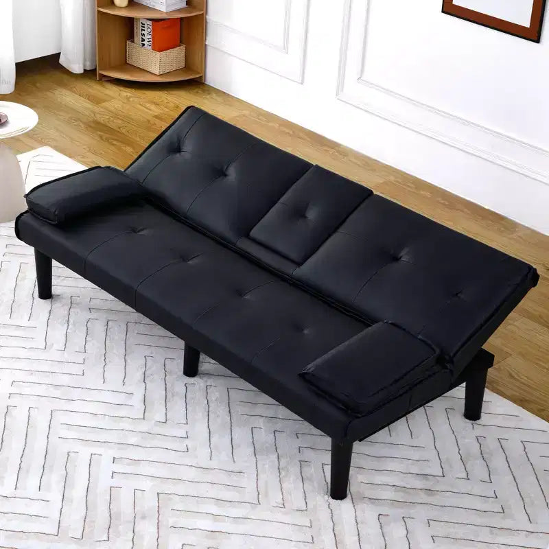 Divano Letto Futon Convertibile con Portabicchieri, 2 Posti, 170 cm