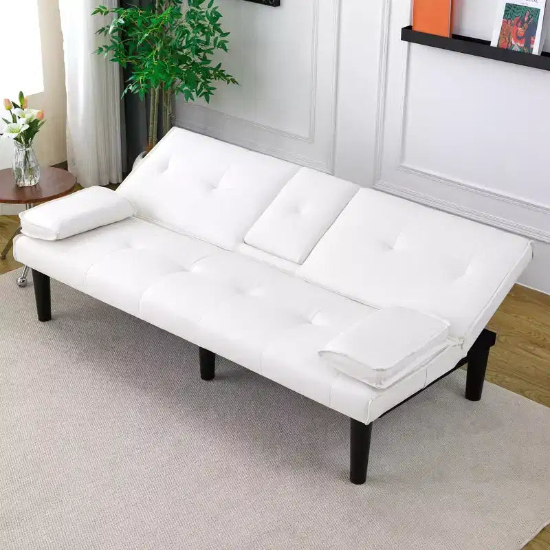 Divano Letto Futon Convertibile con Portabicchieri, 2 Posti, 170 cm