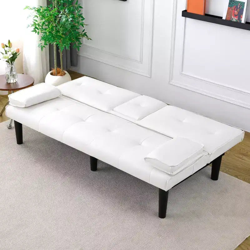 Divano Letto Futon Convertibile con Portabicchieri, 2 Posti, 170 cm