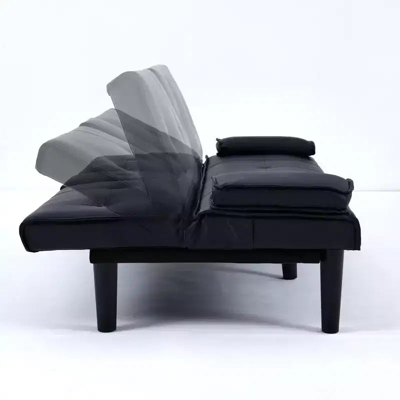 Divano Letto Futon Convertibile con Portabicchieri, 2 Posti, 170 cm