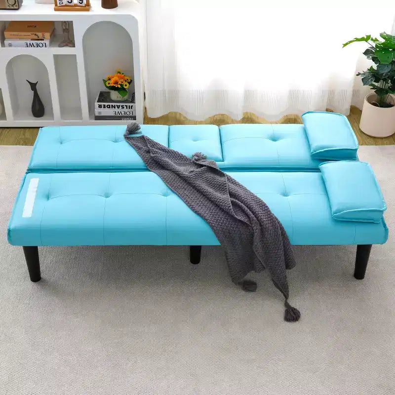 Divano Letto Futon Convertibile con Portabicchieri, 2 Posti, 170 cm