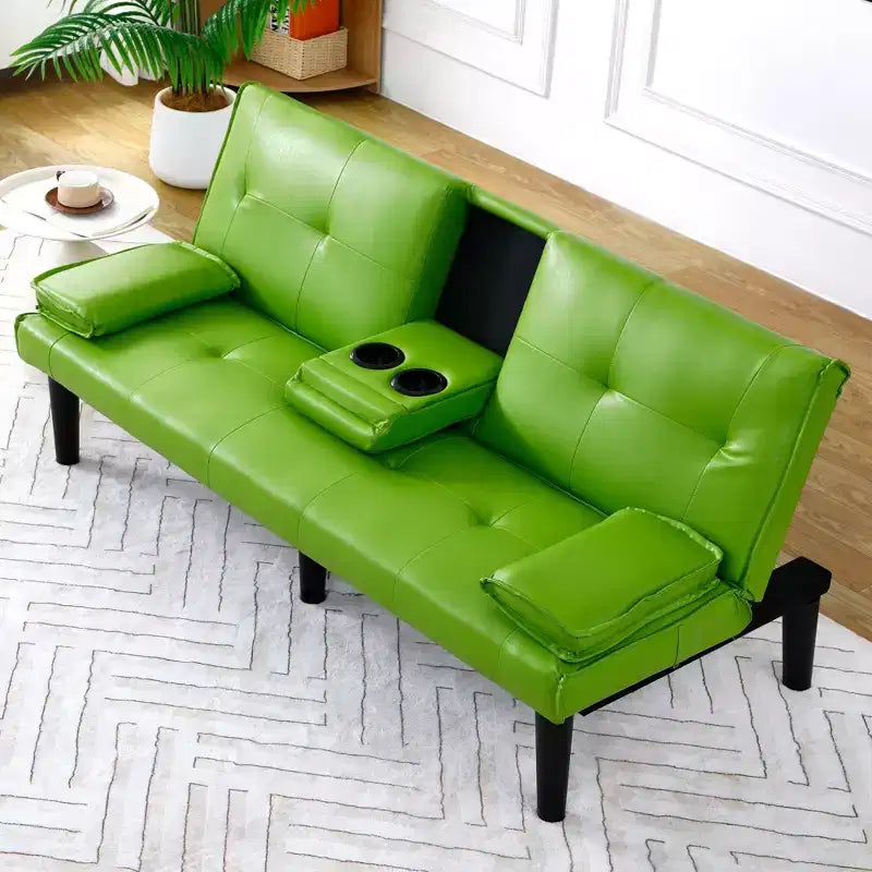 Divano Letto Futon Convertibile con Portabicchieri, 2 Posti, 170 cm