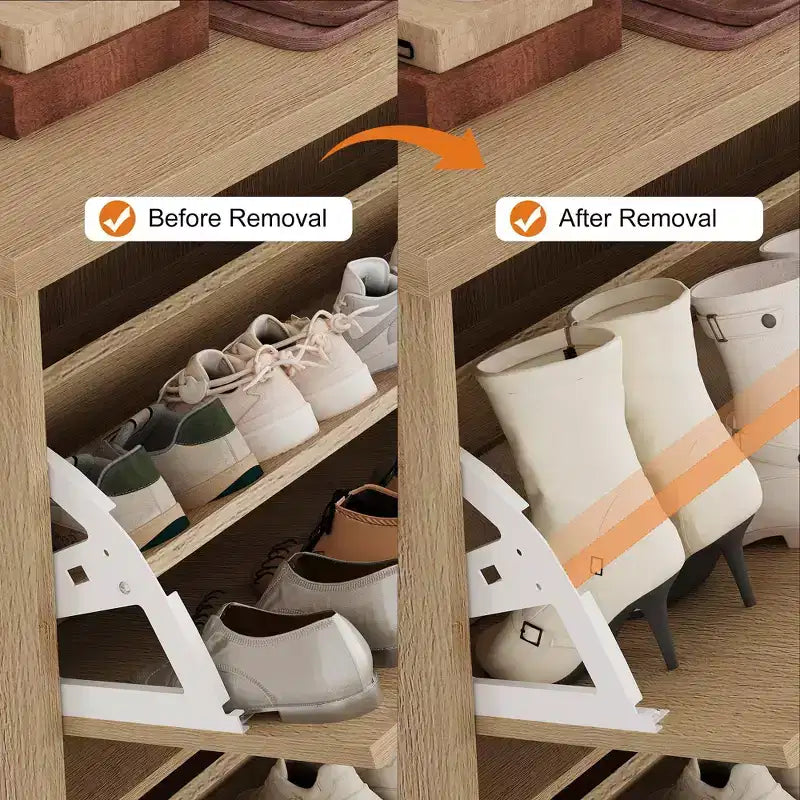 Scarpiera con sportelli a ribalta Nero / Naturale / Noce – 4 scomparti, ripiani regolabili, per 2-4 utilizzatori