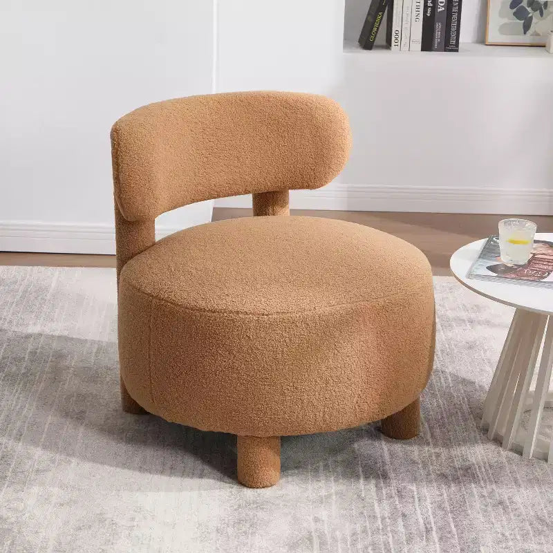 Poltroncina rotonda – Beige / Marrone / Kaki / Bianco, Senza braccioli, Posti a sedere 1