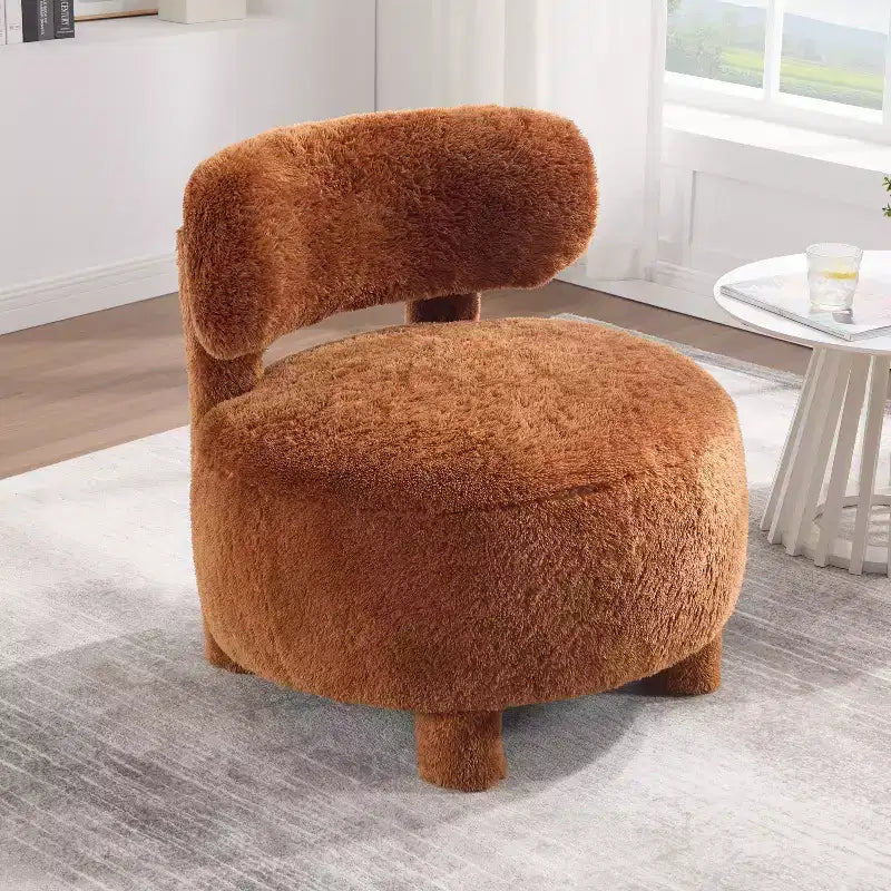 Poltroncina rotonda – Beige / Marrone / Kaki / Bianco, Senza braccioli, Posti a sedere 1
