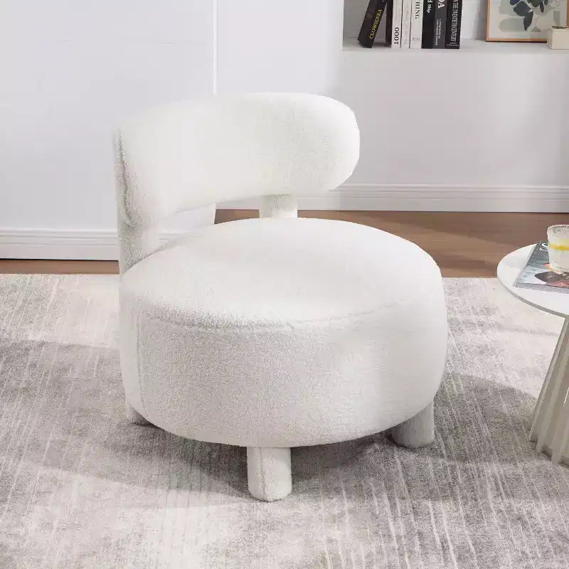 Poltroncina rotonda – Beige / Marrone / Kaki / Bianco, Senza braccioli, Posti a sedere 1