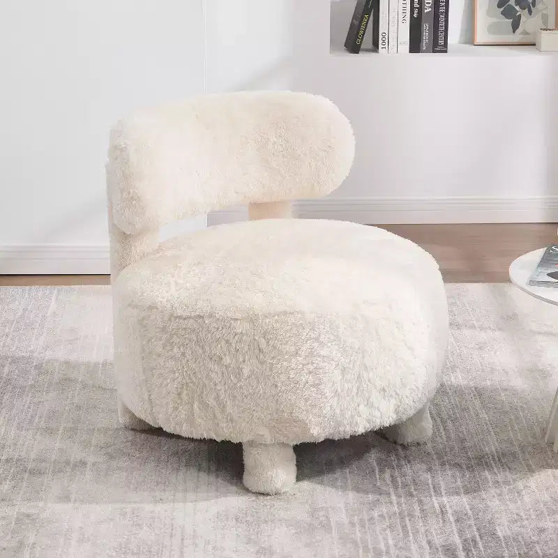 Poltroncina rotonda – Beige / Marrone / Kaki / Bianco, Senza braccioli, Posti a sedere 1