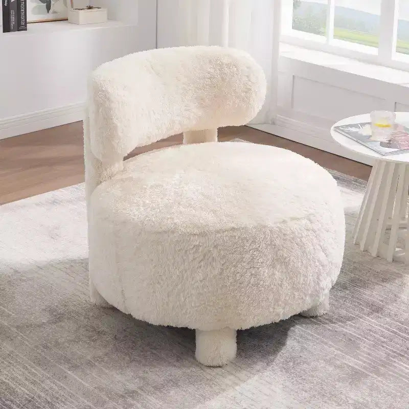 Poltroncina rotonda – Beige / Marrone / Kaki / Bianco, Senza braccioli, Posti a sedere 1