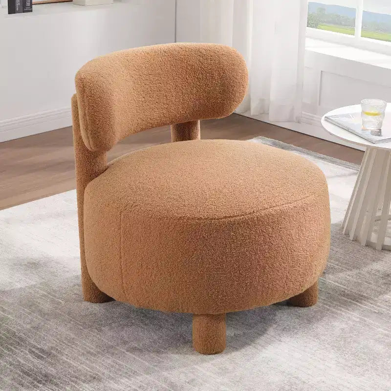 Poltroncina rotonda – Beige / Marrone / Kaki / Bianco, Senza braccioli, Posti a sedere 1