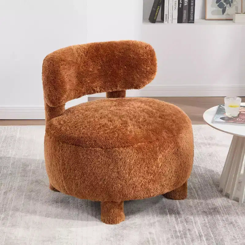 Poltroncina rotonda – Beige / Marrone / Kaki / Bianco, Senza braccioli, Posti a sedere 1