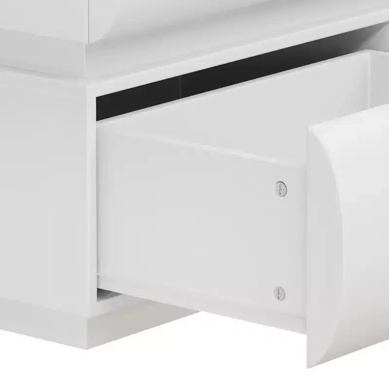 Comò bianco a 6 cassetti, stile moderno senza maniglie, per 1 persona