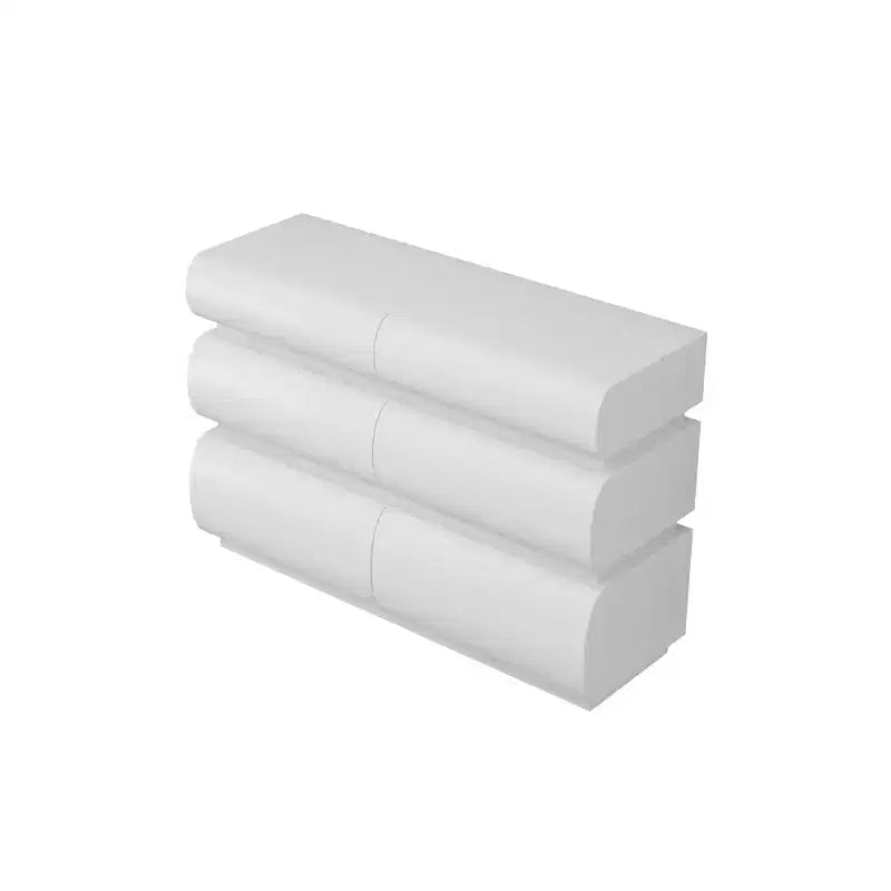 Comò bianco a 6 cassetti, stile moderno senza maniglie, per 1 persona
