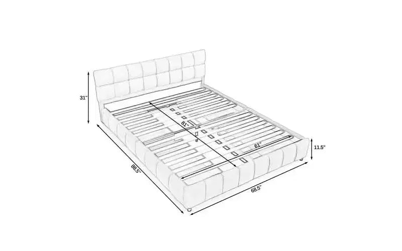 Letto a piattaforma Queen imbottito in ciniglia rosa con cassetti, per 1-2 persone