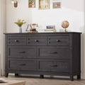 7 Dresser for Bedroom,54 in Wide Drawer Dresser with Storage Freestanding,Wooden Closet Storage Chest for Living Room, Bedroom, Entryway,Black