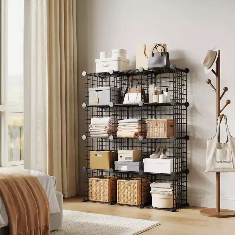 Organizer a cubi in filo nero, 12 cubi, per 1-2 utenti