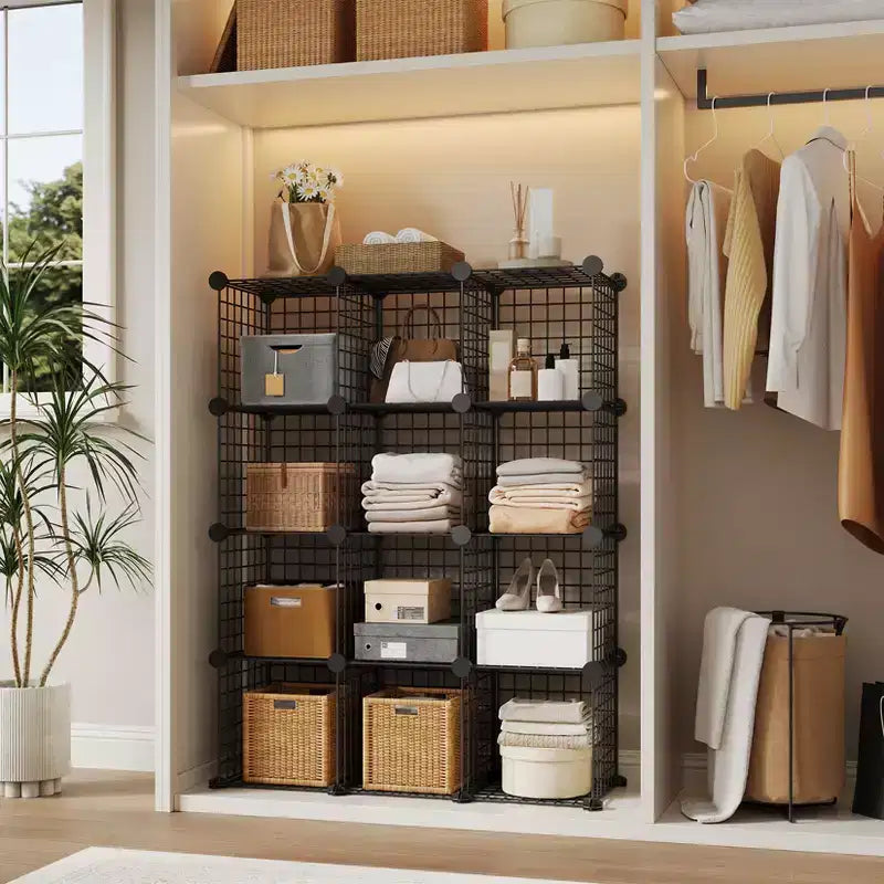 Organizer a cubi in filo nero, 12 cubi, per 1-2 utenti