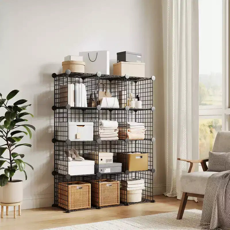 Organizer a cubi in filo nero, 12 cubi, per 1-2 utenti