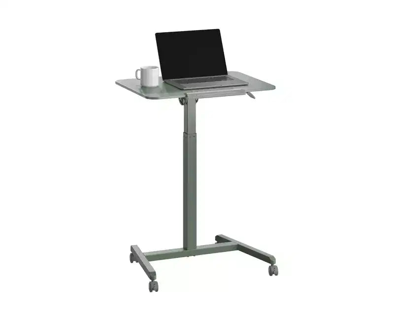 Carrello scrivania mobile inclinabile con altezza regolabile nero/salvia, monoposto