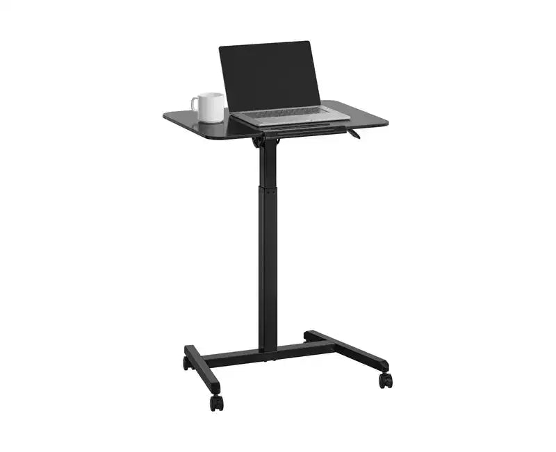 Carrello scrivania mobile inclinabile con altezza regolabile nero/salvia, monoposto