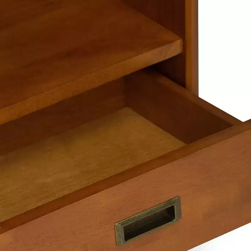 Libreria moderna di metà secolo, nera, larga 89 cm, con mobiletti | 6 ripiani, 2 cassetti | Montaggio 1 persona