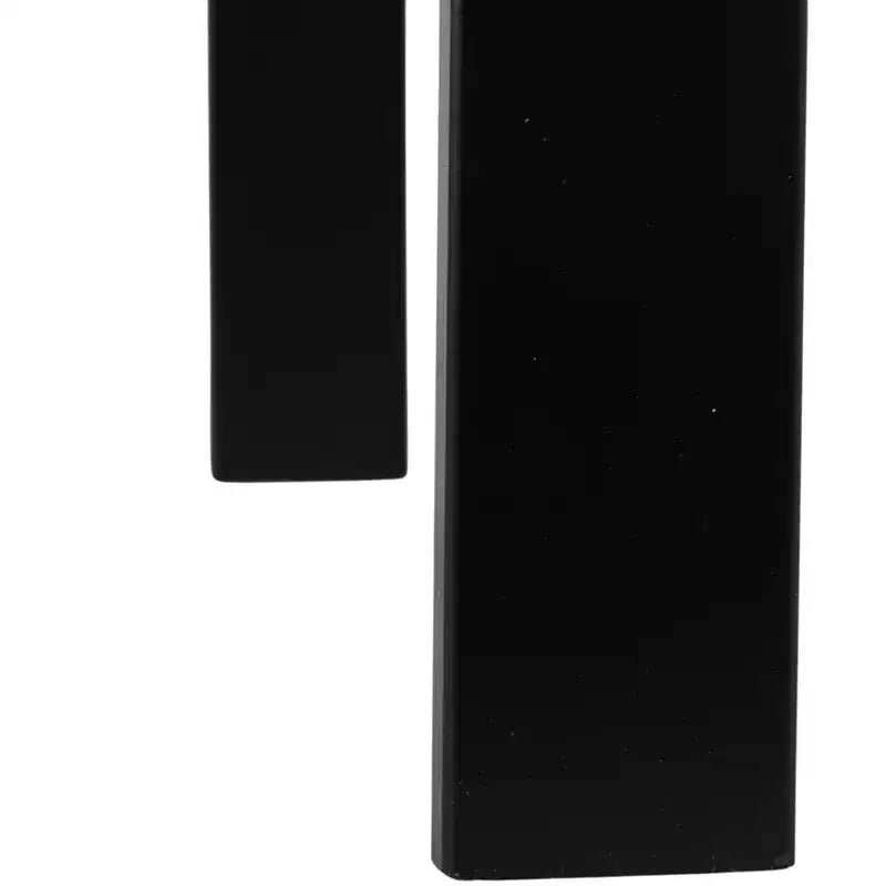 Tavolino rotondo bianco e nero – piano in pietra con struttura a treppiede in metallo nero, 1 persona