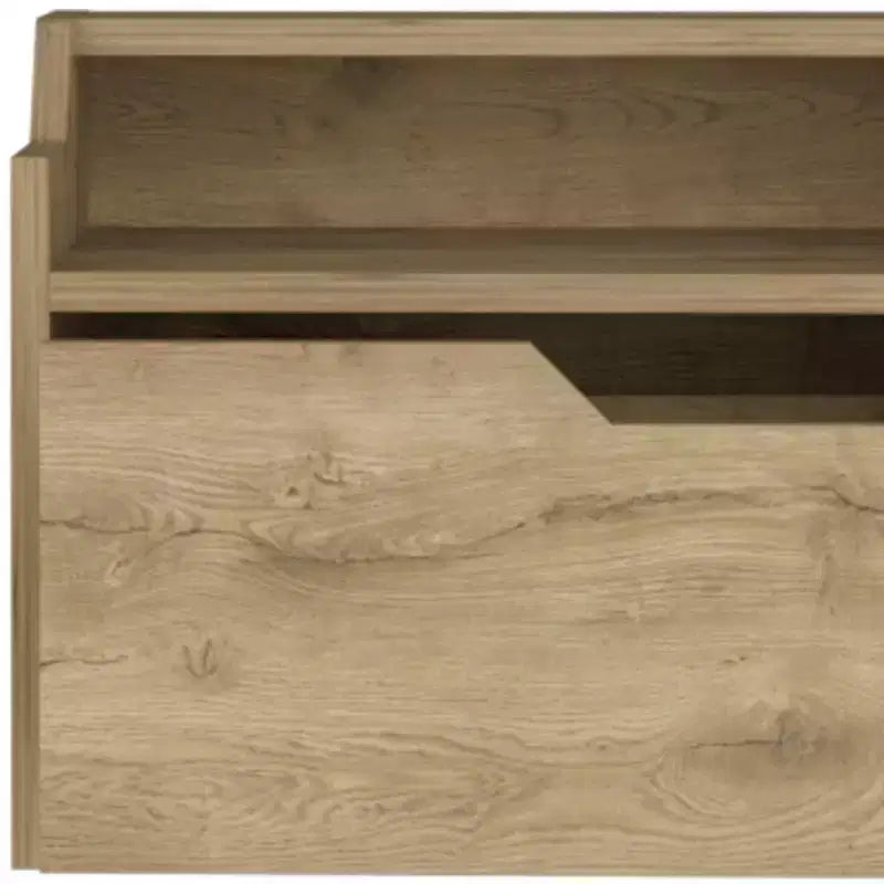 Comodino galleggiante a 1 cassetto in legno beige, singolo