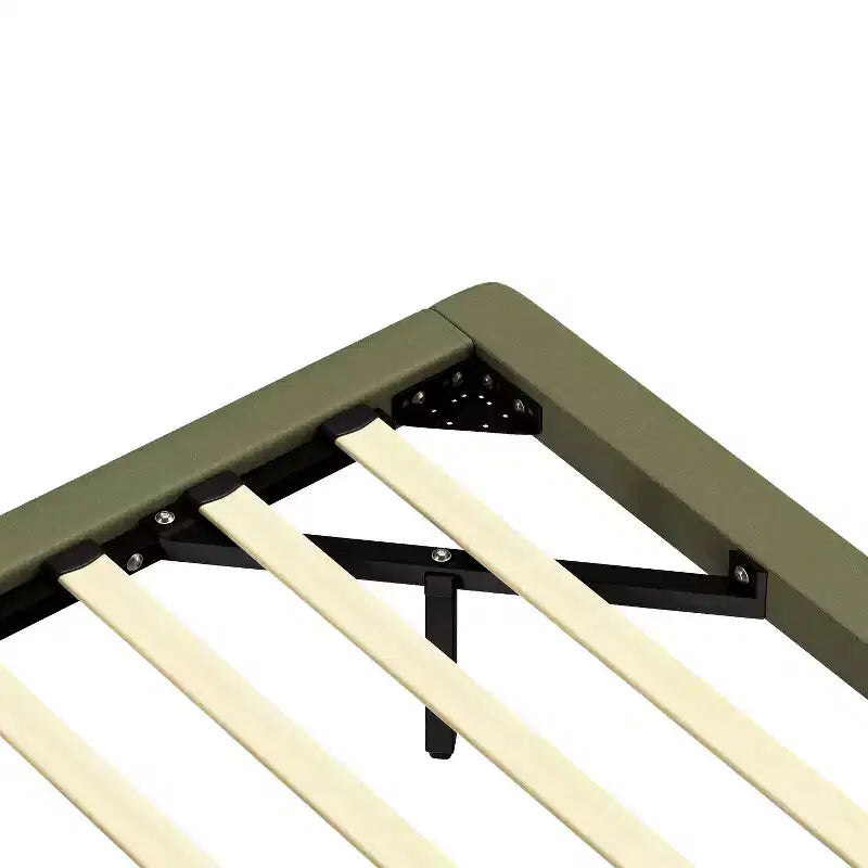 Letto a piattaforma flottante in pelle PU caffè/verde con LED, Full/Queen, 1-2 persone