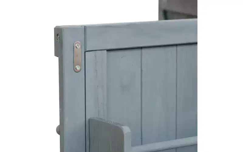 Isola da Cucina Mobile da Esterno Grigio-Azzurro con Top in Acciaio Inox, Stile Rustico, Uso Individuale